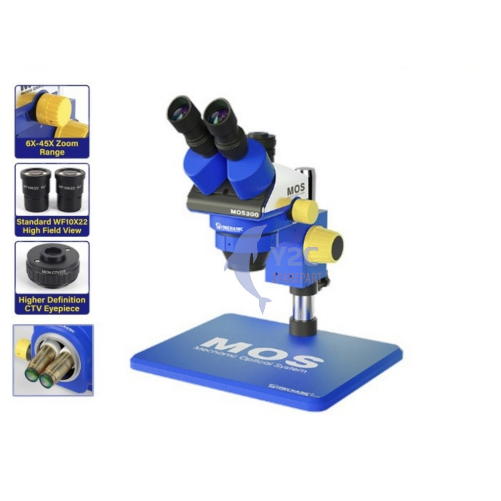 MIKROSKOP MECHANIC STEREO TRINOCULAR MOS300-B11 / MICROSCOPE / ALAT SERVIS SERVICE HP