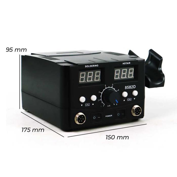 Soldering Station + Hot Air Heat Gun 750W Solder Uap 2 In 1 8582D