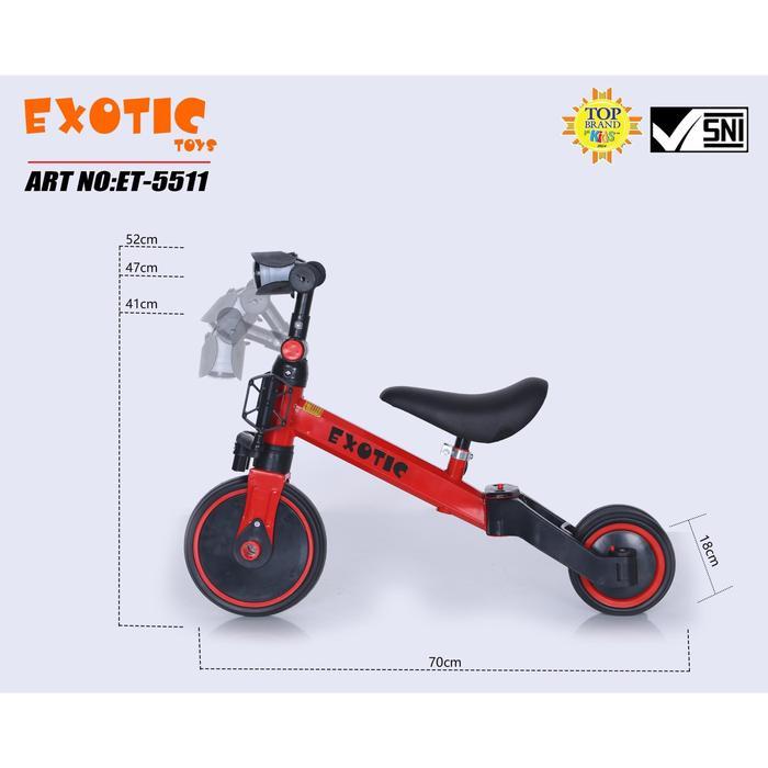 SEPEDA RODA TIGA BALANCE BIKE 3 IN 1 EXOTIC ET-5511 ET5511 ET 5511 ORIGINAL QUALITY