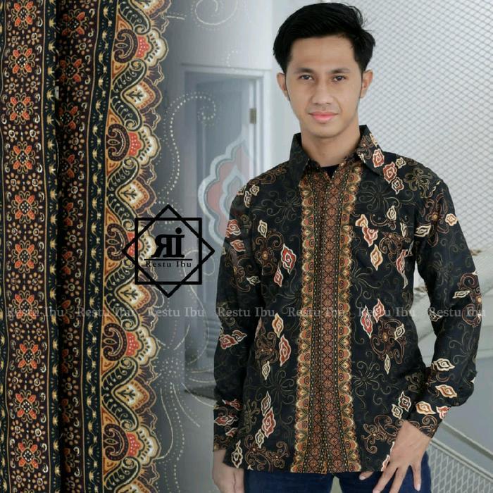 s7 Couple Batik Keluarga Modern Motif Mega Mendung Baju Kemeja Pria Dewasa Panjang Pendek Rok Lilit