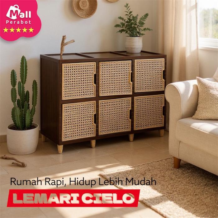 "New" Mall Perabot Lemari CIELO Susun Meja Kabinet TV 43 50 Inch Plastik Rak Serbaguna Rak Pakaian