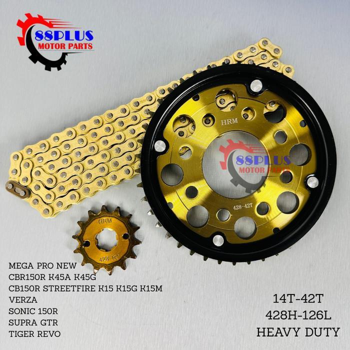 "New" GEAR GIR SET PAKET MEGA PRO NEW CB150 CB150R VERZA CBR150R SONIC 150 SUPRA GTR Gold Motor