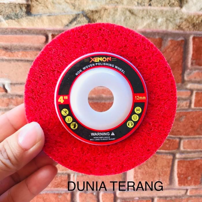 NON WOVEN Polishing Wheel XENON 4'' Merah Wheel Polish 4inch NonWoven