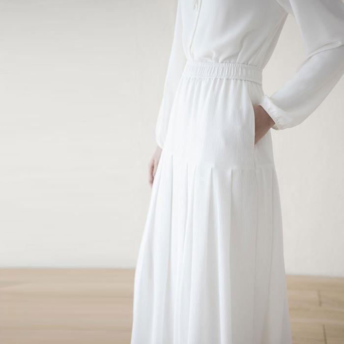 Stok Baru Sharvani Skirt by Aska Label - Rok wanita pinggang karet details lipit dan kantong