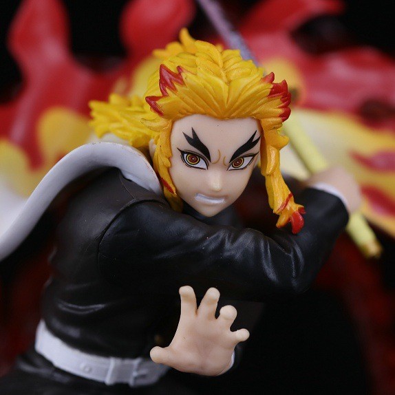 20CM Demo Slaye Anime Figure Inflammation Hashira Rengoku Kyoujurou Adult Action Figure Collect