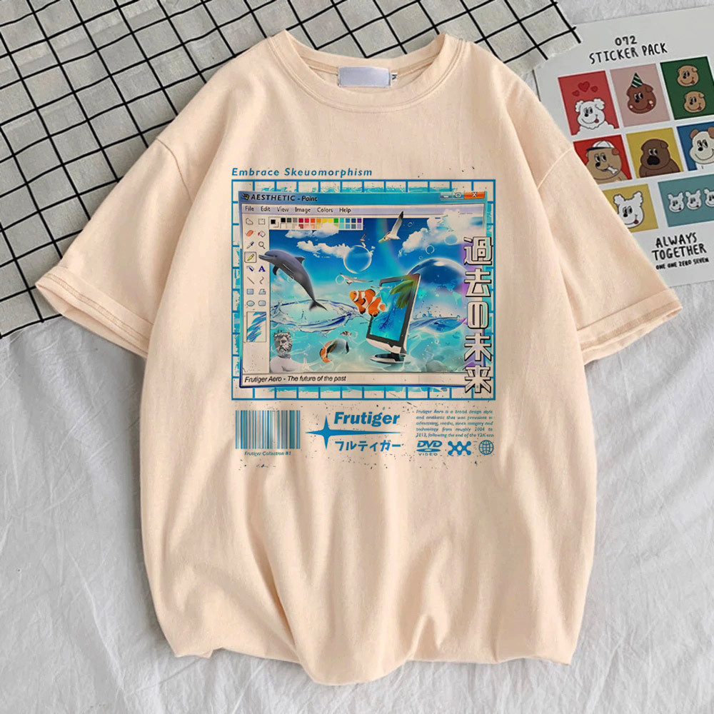 Frutiger Aero Top Tees Women Y2K Colorful Graphic Comfortable Tshirt Colorful Y2K Grunge Harajuku