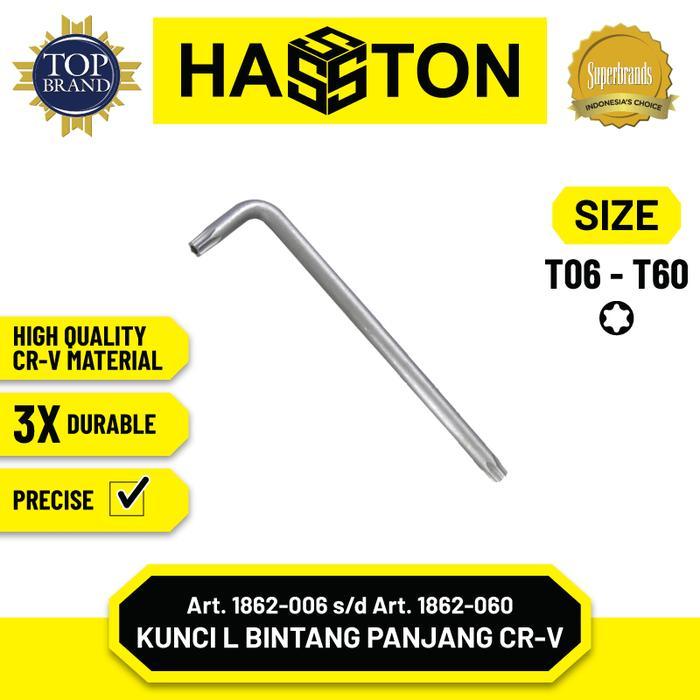 Hasston Kunci L Bintang Panjang CRV Lubang Tengah (T06 - T60) (1862)