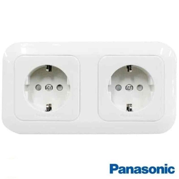 Colokan Lampu Listrik Stopkontak Stop kontak seri double CP PANASONIC