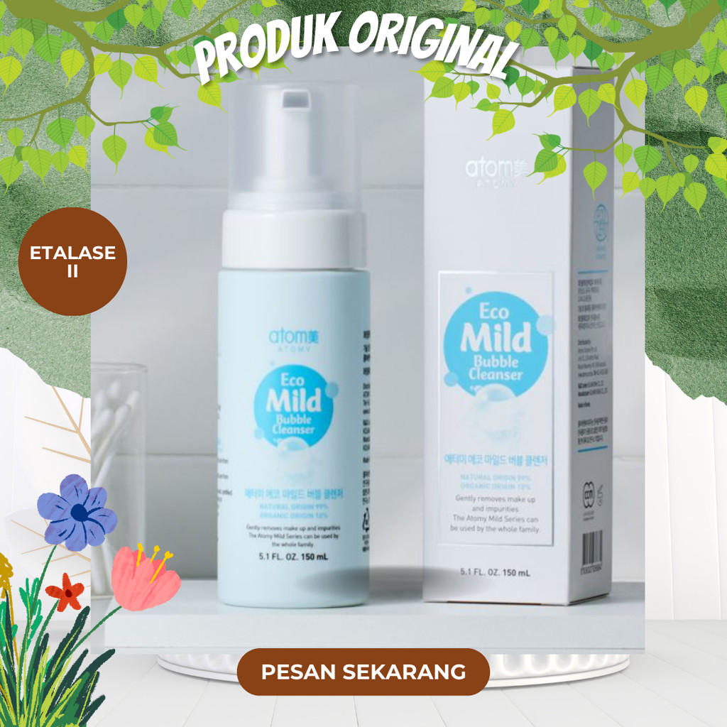 Atomy Eco Mild Bubble Cleanser 150ml | Gel pembersih lembut untuk menenangkan kulit sensitif.