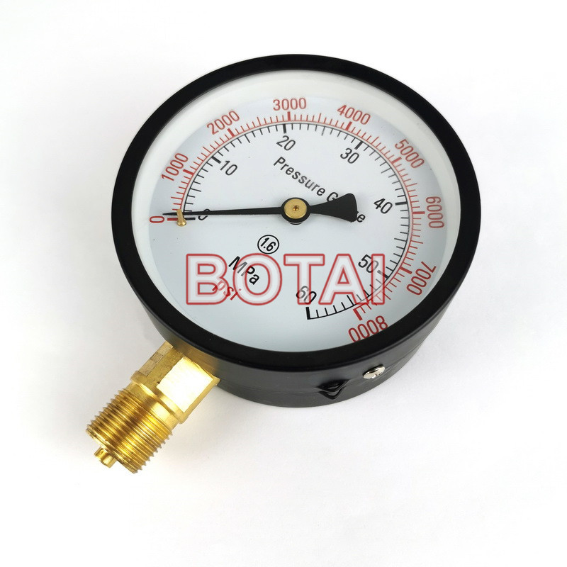 0-60Mpa Pressure Gauge for S60h Diesel Injector Nozzle Tester, 0-8000Psi Pressure Meter Testing
