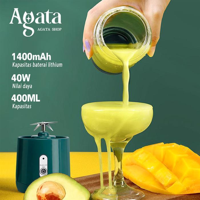 Premium Blender Jus Portable Mini Juicer 400Ml Juicer Cup 6 Mata Pisau Usb Electric Blender Original