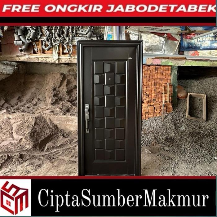 Pintu Baja GG DOORS Single Type LUXURY 90.230cm Series (90x230cm) - SINGLE 01.230cm BLACK, BUKA KANA