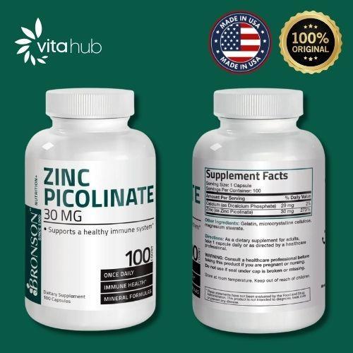 Bronson Zinc Picolinate 30MG - 100 Capsules