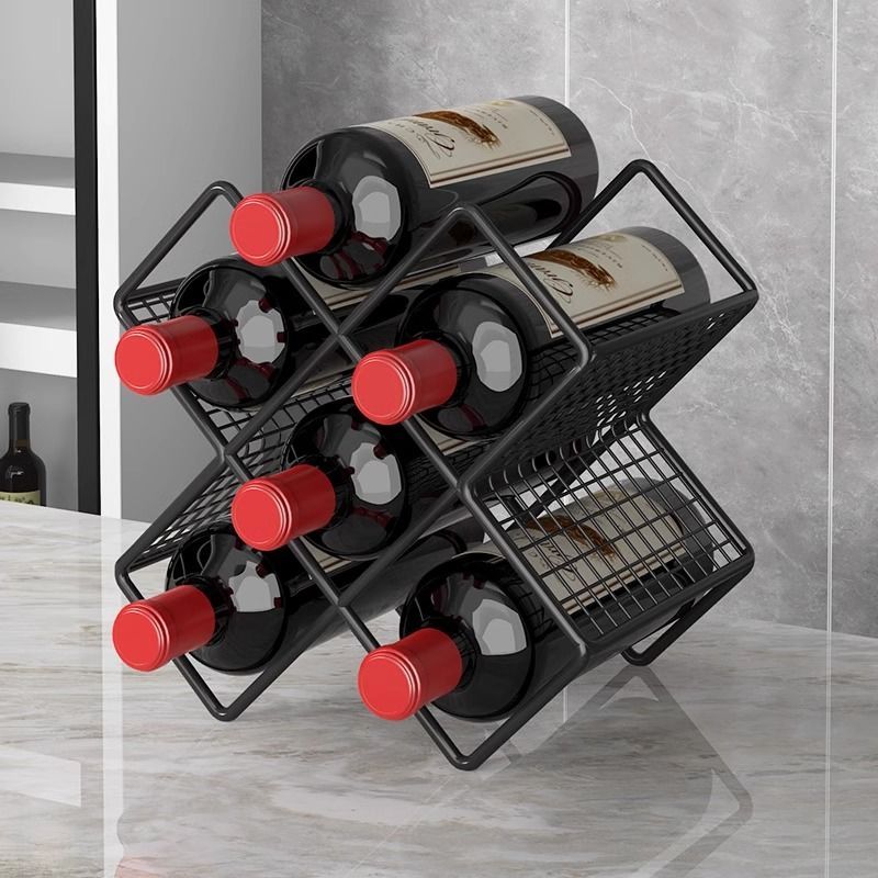 Red Wine Rack, Light Luxury High-end Home Wine Rack Display Rack, Wine Cabinet Storage Rack, Grid