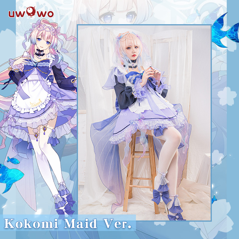 Last Batch Uwowo Kokomi Cosplay Maid Dress Genshin Impact Cosplay Maid Halloween Costume Artist'S