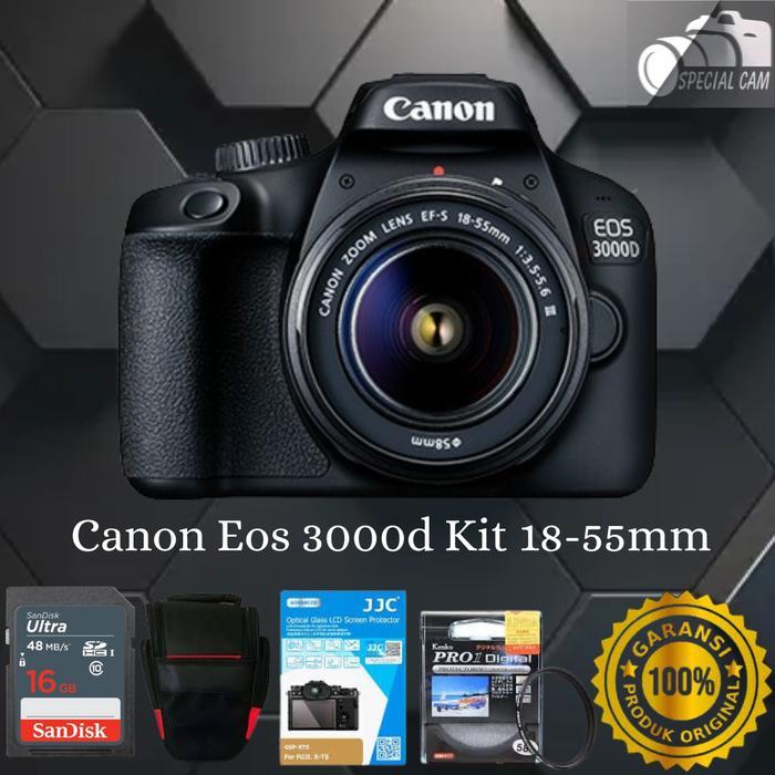 CANON EOS 3000D KIT 18-55MM / CAMERA CANON 3000D KIT - PAKET STANDAR