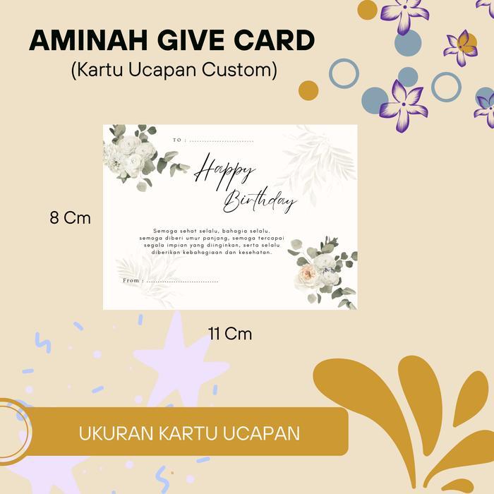 AMINAH Kartu Ucapan Ulang Tahun Custom/Birthday Card/Gift Card/Greeting Card/Kartu Ucapan Custom