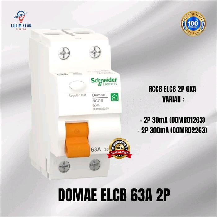 Rccb Elcb Domae Schneider 2P 63A 30Ma/300Ma Elcb Domae 2P 63A 6Ka Ac