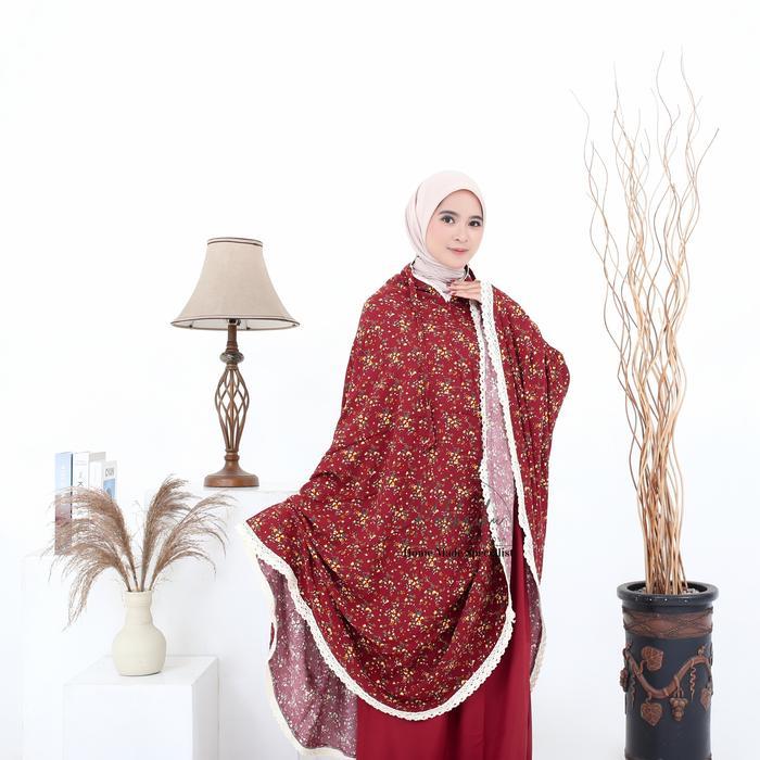 ORIGINAL Mukena Sakura 2in1 Rayon Motif Premium Mukena Resleting Rayon Motif Premium Terbaru READY