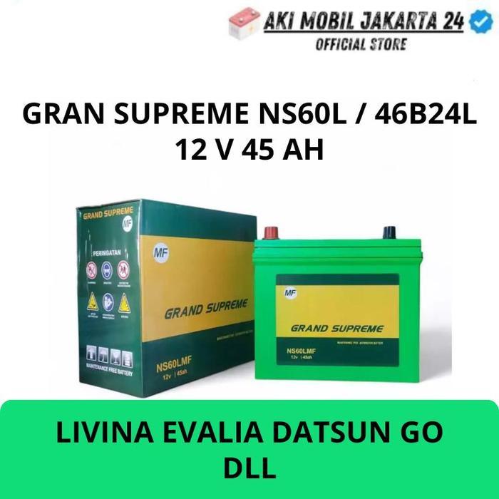 Aki Mobil Vios Limo Ns60L / 46B24L + Slongsong Yaris Lama Aki Kering 12 V 45Ah