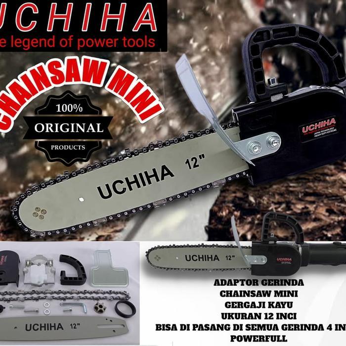 UCHIHA Chainsaw Grender uchiha Super Tajam Promo 12 Inch Bar Printing Original Adapter Gerinda Mini