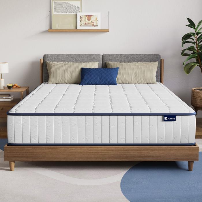 Avenco Mattress Spring Bed Kasur Ketebalan 25/30cm Ukuran 90/120/160/180cm+Free Bantal - 90x200x20cm