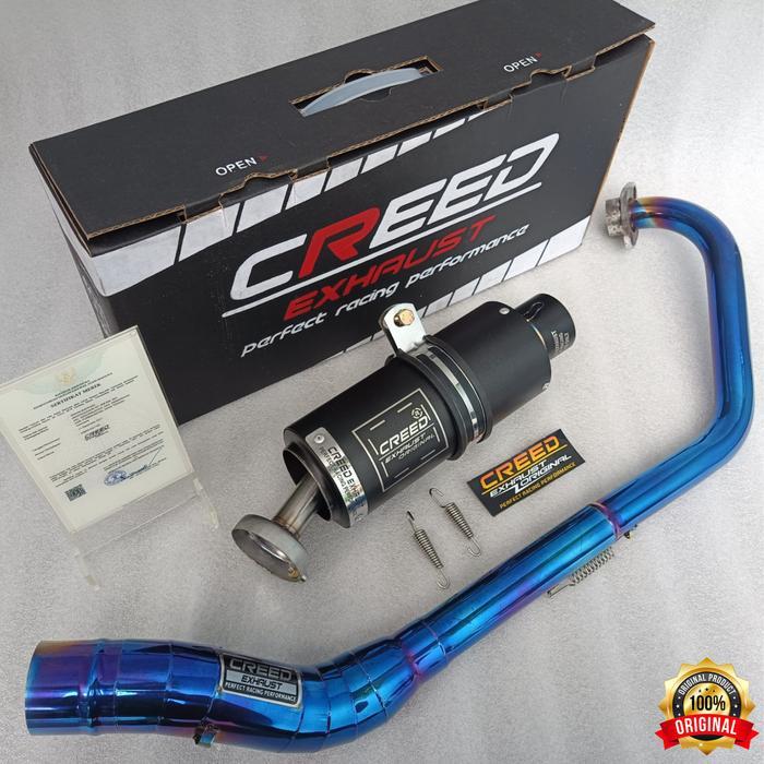 Knalpot Racing Creed Exhaust Suara Ngebas Gahar Vixion Lama/New Satria Fu Karbu/Injeksi Jupiter Mx