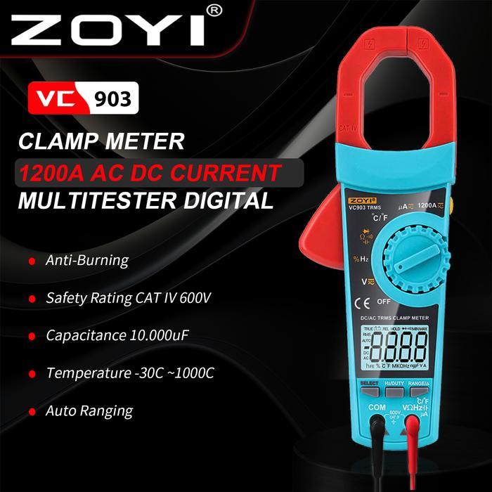 Terlaris Zoyi Vc903 Auto Range Clamp Meter Tang Amper Digital Tang Ampere Ac Dc