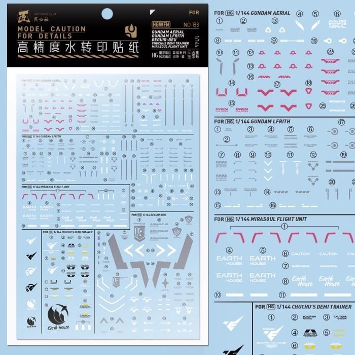 HG 1/144 AERIAL LFRITH BEGUIR BEU CHUCHU'S DEMI TRAINER MIRASOUL FLIGHT UNIT WATER DECAL ARTISAN'S
