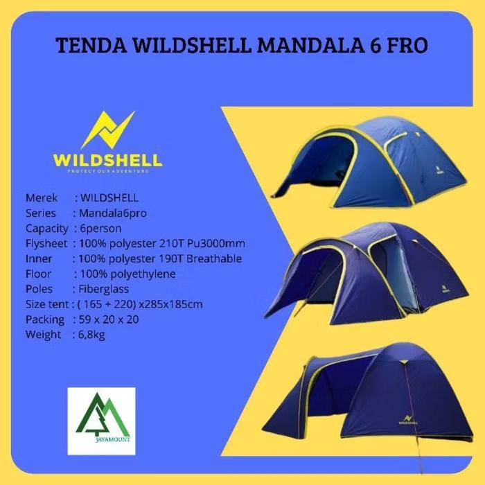Tenda Camping Dome 6 Orang Dauble Layer / Tenda Wildshell Mandala 6 Pro Outdoor