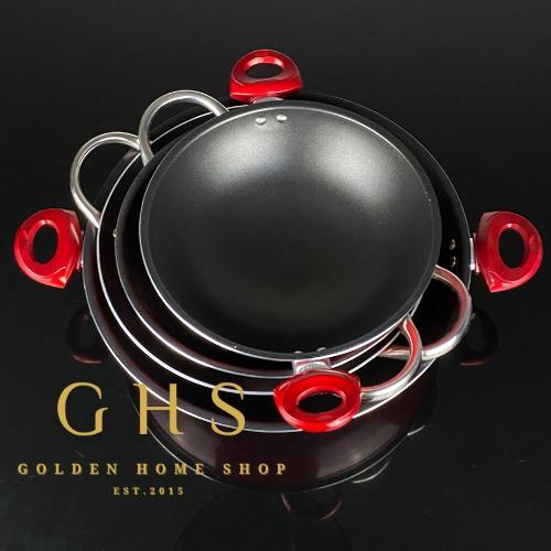 Ghs - Wok Pan 30, 32, 36, 40 Cm Kuali Teflon Anti Lengket Wajan Supra Penggorengan Kitchenware