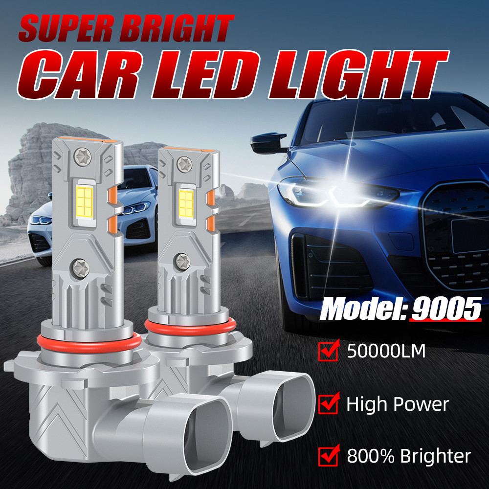 2xLED Headlight Canbus 9005 HB3 LED Headlamp Fog Light 200W 50000LM 6000K Cold White Turbo Auto