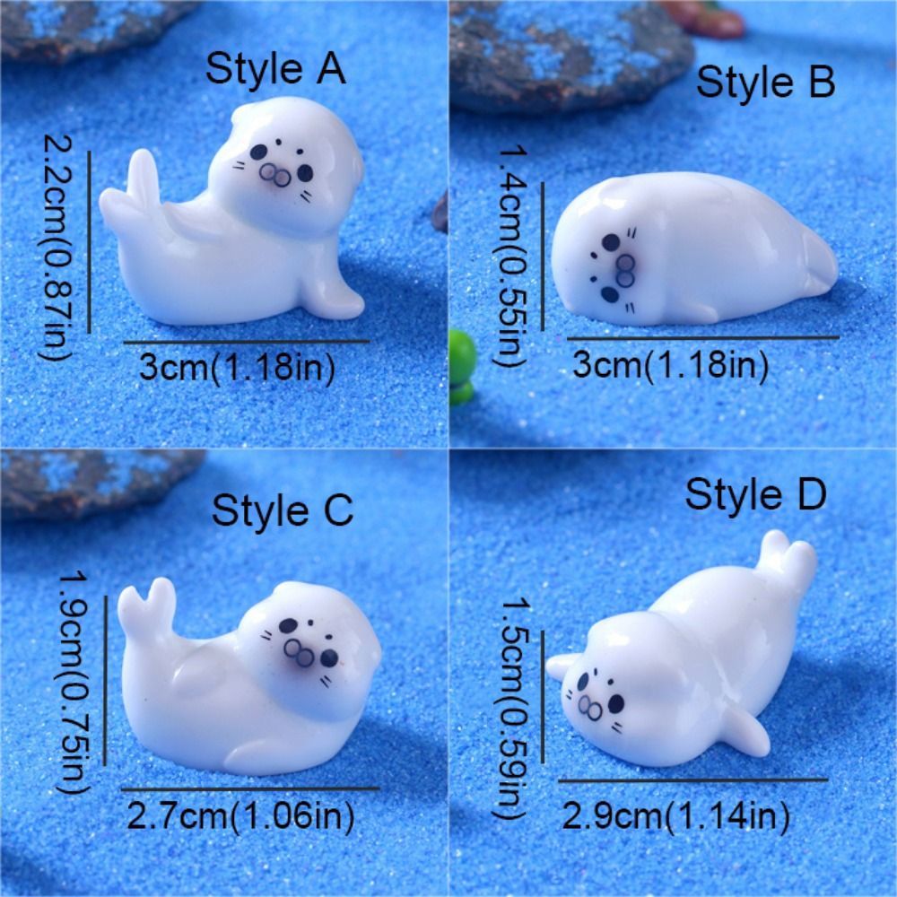 Cute Ocean Series Sea Lion Micro Landscape Mini Resin Sea Lion Figurine Decorative Fish Tank Small
