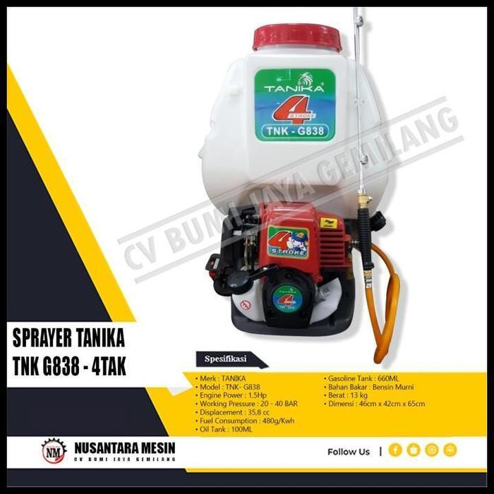 MESIN SEMPROT HAMA / KNAPSACK POWER SPRAYER TANIKA TNK G838 - 4TAK TERBARU