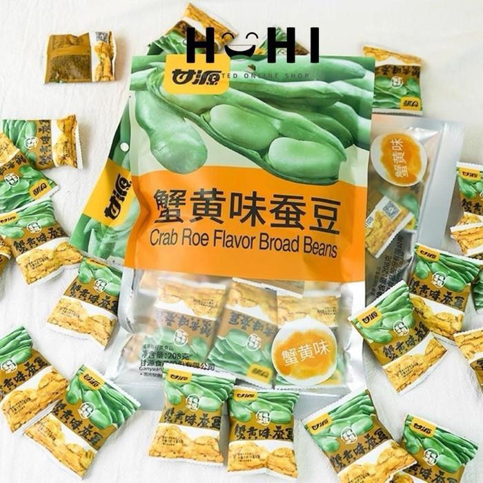Gan Yuan Crab Roe Broad Beans 500G Kacang Kapri Kacang Koro Telur Asin Snack China