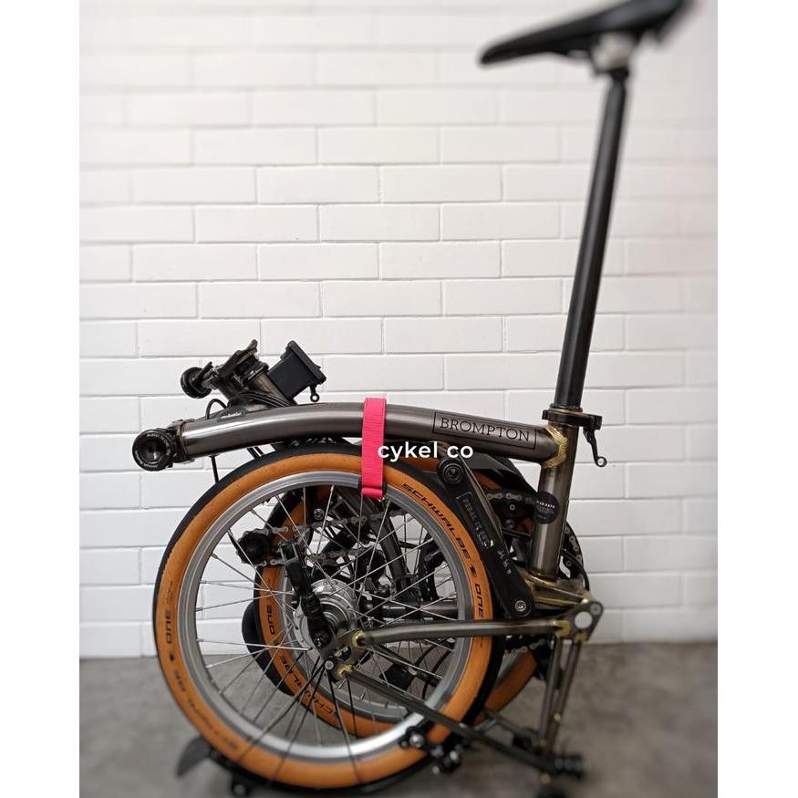 Color Block Folding Bike 16Inch Strap Adjustable Velcro