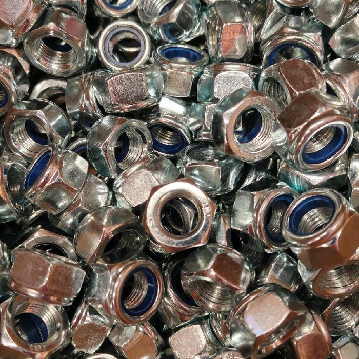 Mur Nylon / Nylon Hex Nut Galvanis Putih M8