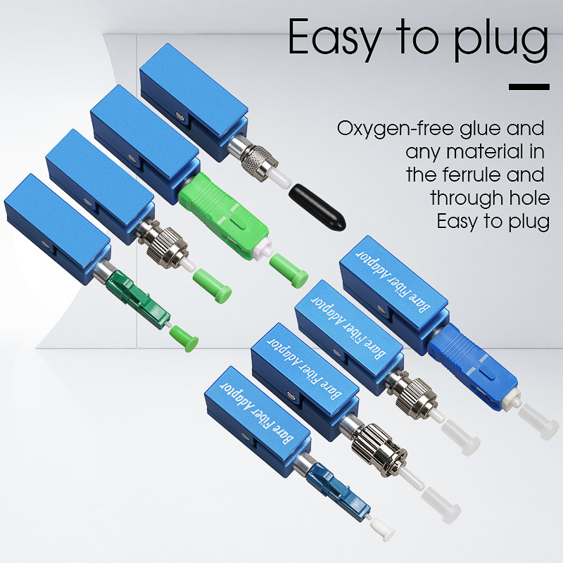 New Blue Optic Fiber Connector FC SC ST LC Square Bare Adapter Flange Temporary Succeeded OTDR Test