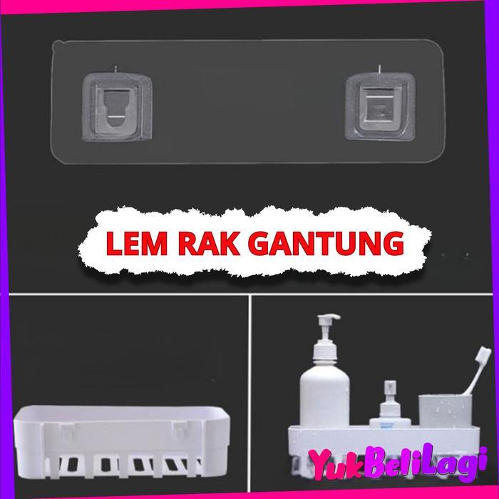 COD (YBL) Lem Rak Gantungan Bentuk Persegi Panjang Gantungan Dinding Rak Kamar Mandi Tempel