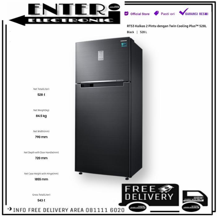 SAMSUNG RT53K6231BS SE - KULKAS 2PINTU INVERTER 543L 528L RT 53K6231BS