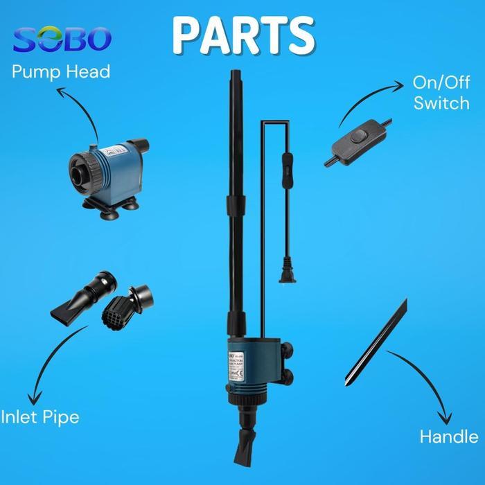 Pompa Vacuum Akuarium Sobo Bo 028 Pompa Vakum Elektrik Aquarium Electric Vacuum Cleaner Siphon
