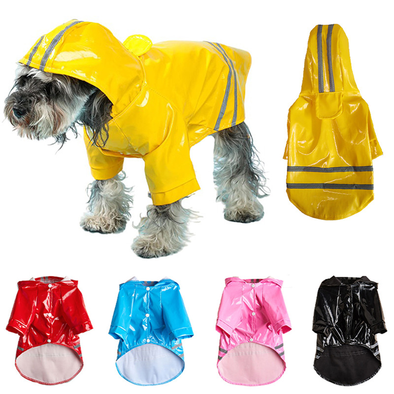 Waterproof Dog Jacket PU Dog Raincoat For Small Dogs Cats Reflective Puppy Raincape Chihuahua