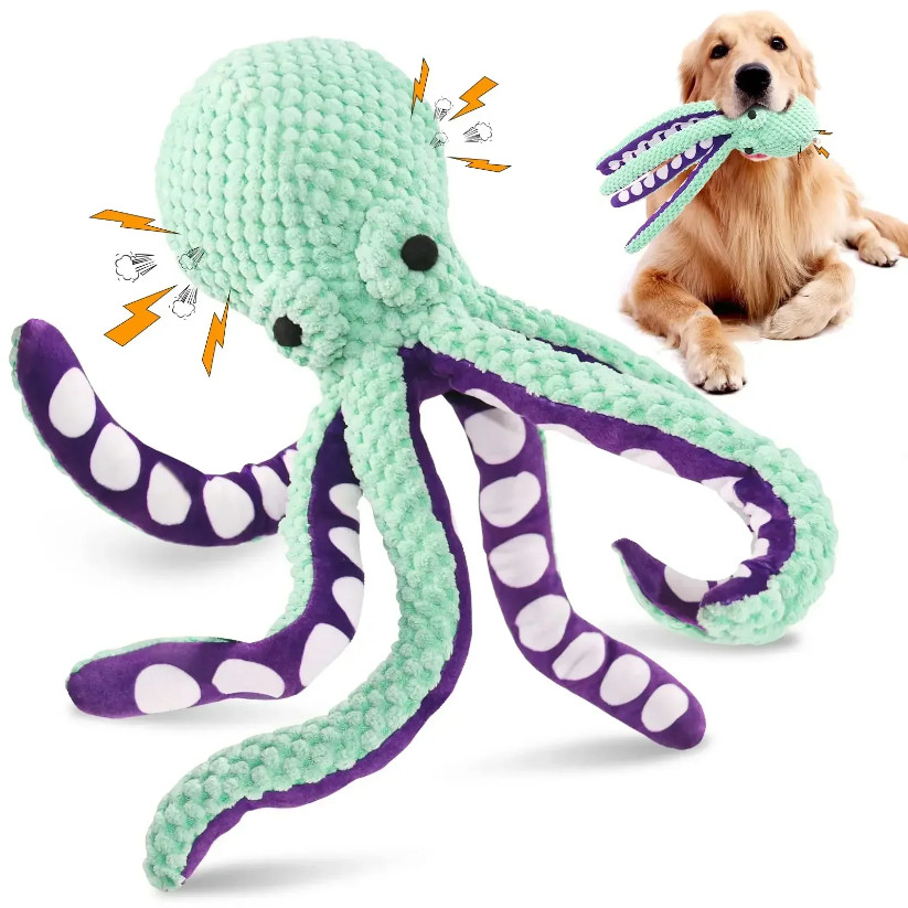 Pet Plush Toy Cat Dog Voice Octopus Shell Puzzle Toy Bite Resistant Interactive Pet Dog Teeth