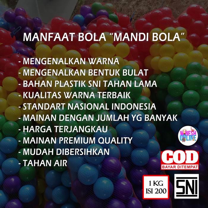 Bola Warna Plastik / Bola Mandi Bola Anak (Sni) Isi 200 Pcs Pasti Promo