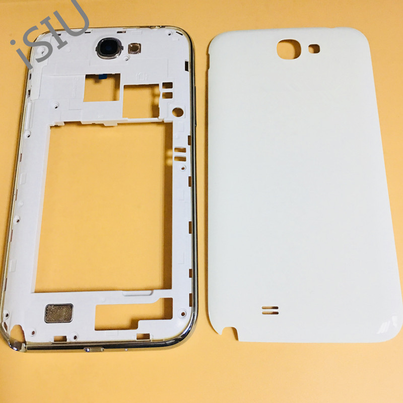 Middle Bezel Frame + Back Cover For  Galaxy Note II N7100  Note2 GT-N7100 Mobile Phone Case Housing 