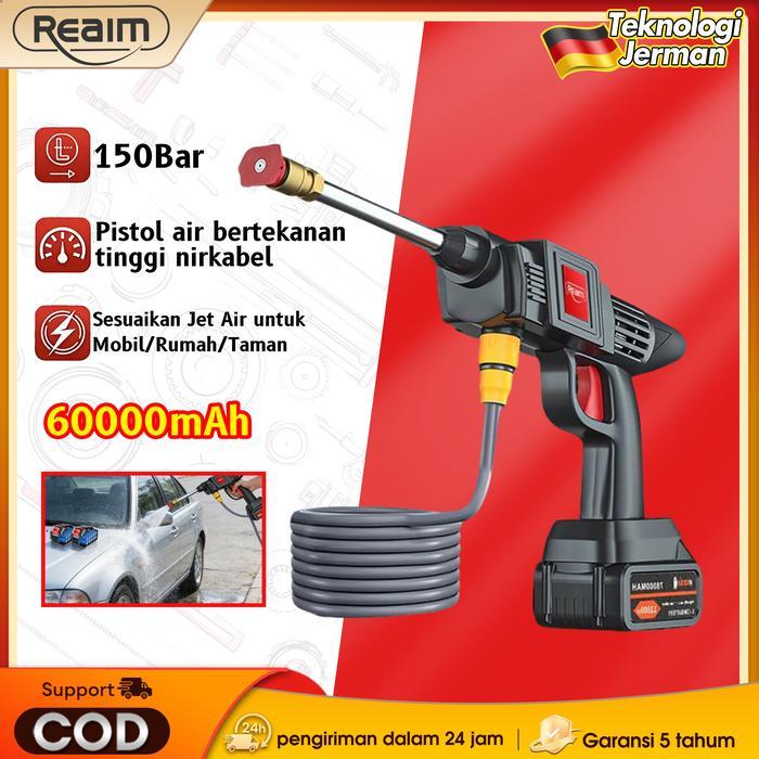 Reaim Alat Cuci Motor Semprot Cordless Tekanan Tinggi Mesin Cuci Mobil Cordless Jet Clean Mesin