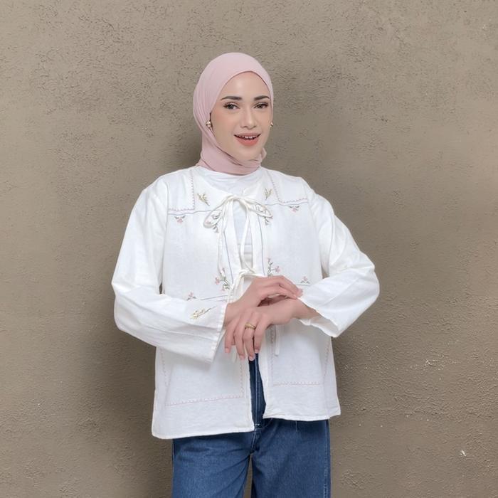 Giyomi Id - Carmen Blouse / Blouse Wanita / Blouse Bahan Linen / Baju Atasan Wanita