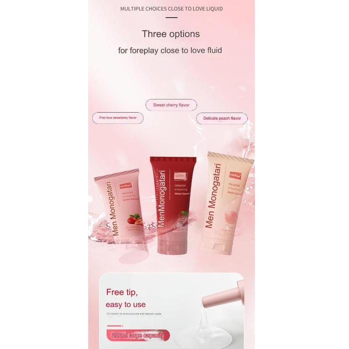 Dexie_Store Pelumas Oral Rasa Buah Love Men Monogatari Pelicin Foodgrade 200Ml Strawberry Peach