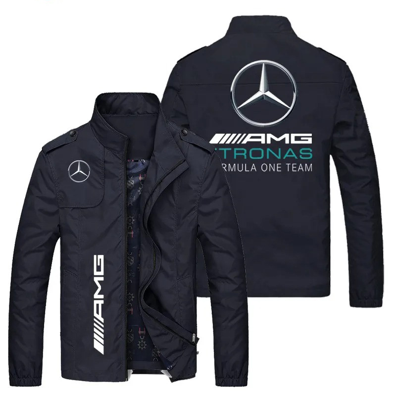 Mercedes Benz Logo Printed Mercedes AMG Racing Suit Jacket Long Sleeved Top Workwear Men's Jacket