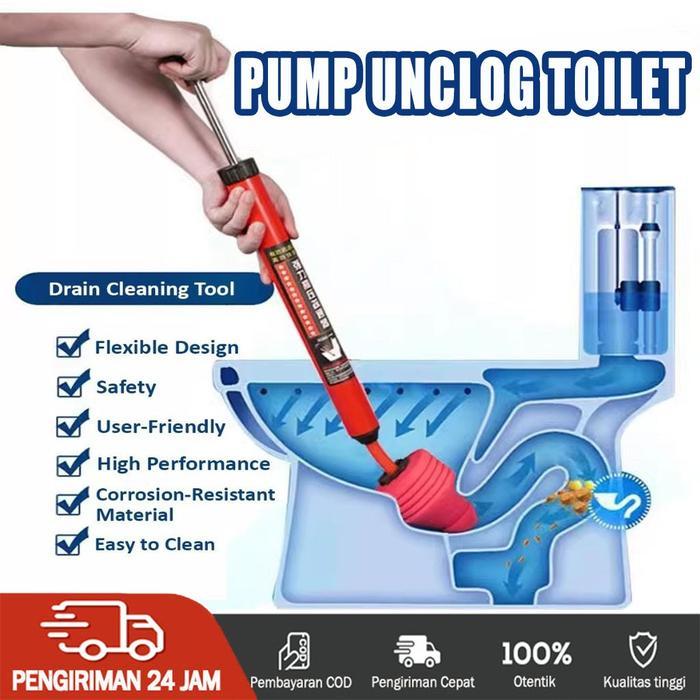 Penyedot WC Fleksibel Pump Toilet Plunger Pompa WC Duduk Mampet Alat Pembersih Saluran Tersumbat
